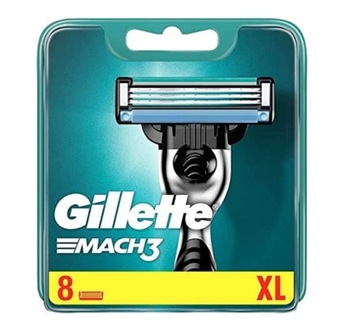GILLETTE MACH3 ZAPAS WKŁADY OSTRZA NOŻYKI 8szt XL