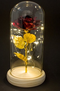 ИСКУССТВЕННАЯ ВЕЧНАЯ РОЗА В СТЕКЛЕ НОЧНИК ПОДАРОК ​​НА ДЕНЬ ВАЛЕНТИНА ДЛЯ НЕЕ