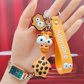 БРЕЛОК ДЛЯ КЛЮЧЕЙ СУМКИ МАШИНЫ ЖИРАФ 3D КУЛОН С ЖИВОТНЫМ ЗАБАВНЫЙ БРЕЛОК ДЛЯ КЛЮЧА