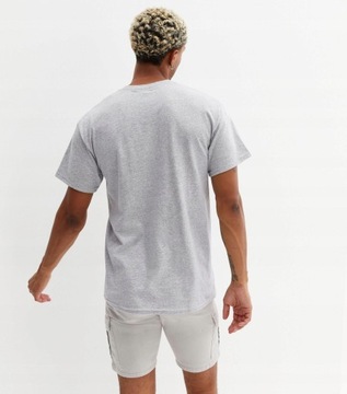 New Look NI2 zag klasyczny szary t-shirt okrągły dekolt nadruk XL