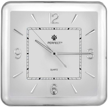 Zegar ścienny Perfect srebrny 33cm + 4x AA