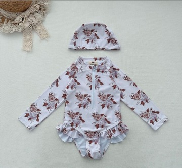 КУПАЛЬНИК ДЛЯ ДЕВОЧЕК С ЦВЕТАМИ UV UPF50+ 98/104 3-4 ГОДА