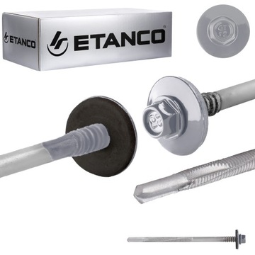 Wkręty do płyty warstwowej 110 mm RAL 9006 100 szt. do metalu Etanco GTR12