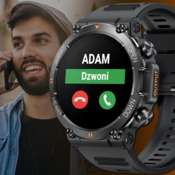 Мужские часы SMARTWATCH с каллибратором PULSE TALKING POLISH MENU SpO2 ECG