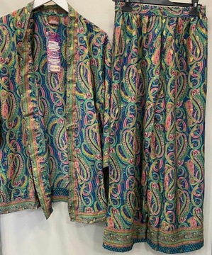 Komplet BOHO4 BS kimono, spodnie jedwab 4wzory