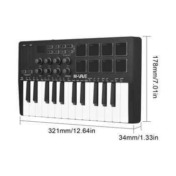 M-VAVE 25-Key MIDI Control Keyboard Mini Portable