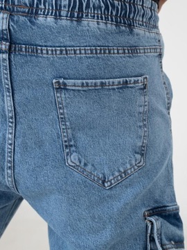 SPODNIE JEANSOWE JOGGER CARGO MĘSKIE Jasne Niebieskie i8 Denim Classic 36