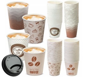 KUBKI PAPIEROWE do KAWY HERBATY + WIECZKO x100