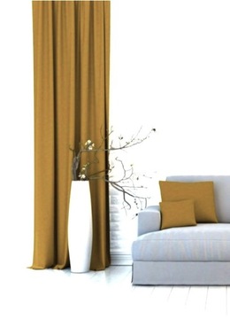 Zasłona gotowa musztardowa welur 170x140cm