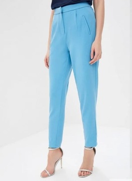 NOWE Spodnie damskie materiałowe eleganckie wygodne w kant błękitne Y.A.S