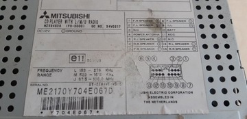 РАДИО CD W142 MITSUBISHI PAJERO CARISMA SPACE STAR PININ MZ594636