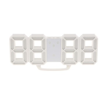 Cyfrowy zegar 3D LED Zegar ścienny Budzik Zegar cyfrowy LED Biały + czerwony