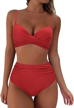 RXRXCOCO DAMSKI ZESTAW BIKINI WYSZCZUPLAJĄCY BRZUCH WYSOKI STAN PUSH UP S