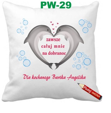 Poduszka walentynkowa dedykacja + imiona imię Wzory MIX
