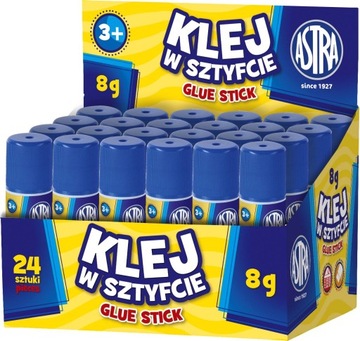 Astra KLEJ W SZTYFCIE 8g szkolny biurowy CAŁE PUDEŁKO 24 sztuki
