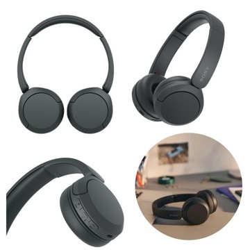 SŁUCHAWKI SONY WH-CH520 BEZPRZEWODOWE BLUETOOTH NAUSZNE CZARNE Z MIKROFONEM