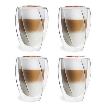 Szklanki termiczne do kawy Vialli Design CRISTALLO 300ml 25493 (4szt.)