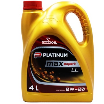Syntetyczny wielosezonowy olej silnikowy PLATINUM Max Expert LL 0W-20 4L