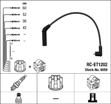PŘÍVODY VYSOKÉHO NAPÍNÁK KOMPLET NGK RC-ET1202