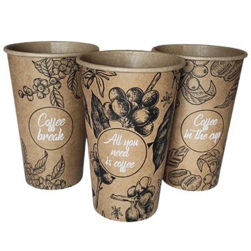 KUBKI PAPIEROWE DO KAWY KRAFT ALL YOU NEED 400ML