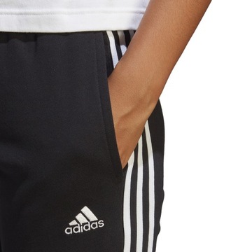 Spodnie damskie adidas Essentials 3-Stripes French Terry Cuffed czarne IC87