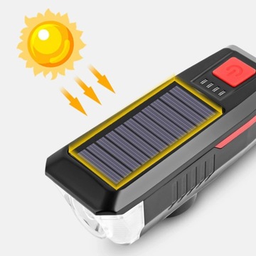 МОЩНЫЙ ВЕЛОСИПЕДНЫЙ ФОНАРЬ ПЕРЕДНИЙ ФОНАРЬ USB СОЛНЕЧНЫЙ ГРОМКИЙ ЗВОНОК 2024