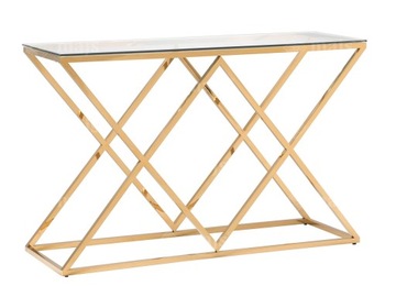 ELEGANCKA ZŁOTA METALOWA KONSOLA 120x40CM LOFT