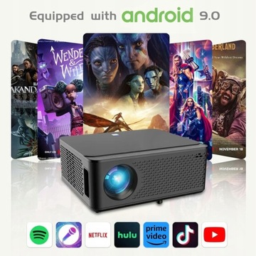 Projektor Ysametp 2.4G/5G WiFi Bluetooth czarny ANDROID 9.0