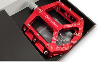 ПЕДАЛИ ПЛАТФОРМА BICYKLON DX1 — КРАСНЫЕ # LIGHT 305 г DH FR DIRT ENDURO MTB