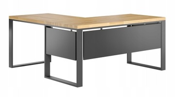 Biurko narożne loft do pracy czarne 180x160x75