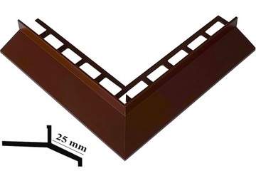 NAROŻNIK ZEWN 90'-OKAP BRĄZ CZEKOLADOWY RAL 8017 DASZEK 25mm