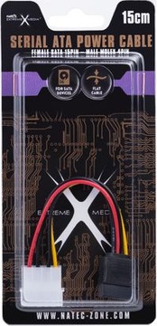 Кабель питания NATEC SATA Molex(M)/Sata(F) 15см
