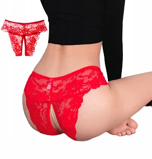 MAJTKI Z DZIURKĄ OTWARTE FIGI PLUS SIZE Czerwony