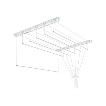 SUSZARKA NA PRANIE SUFITOWA ŁAZIENKOWA SOLIDNA BIAŁA 6 PRĘTÓW 120 CM