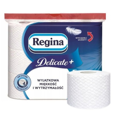 Papier toaletowy bezzapachowy Regina Delicatis Delicate 4 warstwowy 9 rolek