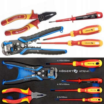 ВСТАВКА В ШКАФ HOGERT НАБОР ИНСТРУМЕНТОВ ДЛЯ ЭЛЕКТРИКА 6 ЭЛЕМЕНТОВ