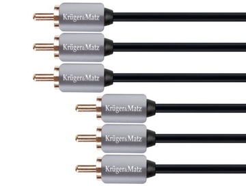 Kabel Kruger&matz 3x RCA (cinch) - 3x RCA (cinch) dł. 1,8 m