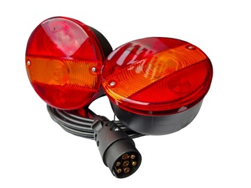 GOTOWY ZESTAW LAMP SWIATEŁ LAMPY TYLNE OKRĄGŁE DO PRZYCZEP NACZEP 7,5 metr