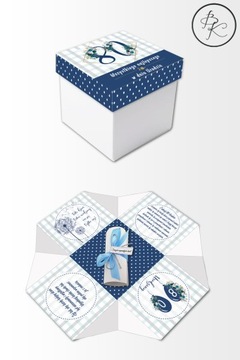80 Urodziny Kartka 3d Exploding box Pamiątka