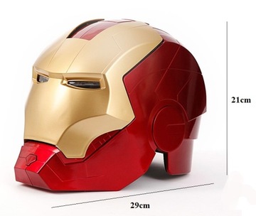 MASKA KASK HEŁM IRON MAN ŚWIECĄCA LED OTWIERANA COSPLAY STRÓJ KOSTIUM 1:1