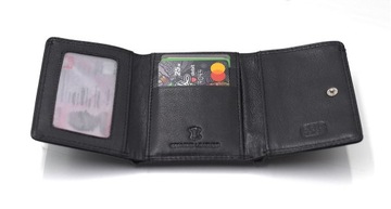 Mały portfel skórzany z ochroną RFID na prezent