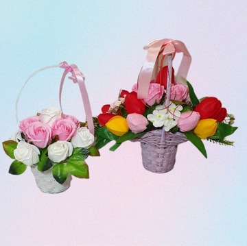 Букет подарочная корзина мыло цветы АРОМАТИЧЕСКИЙ подарок на День матери топпер