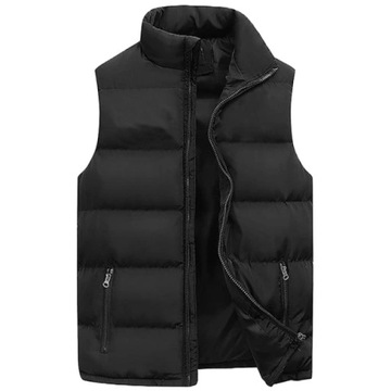 MODNY BEZRĘKAWNIK MĘSKI KAMIZELKA PIKOWANA PUCHOWA R,M-4XL