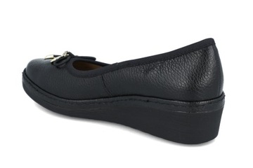 Ryłko czółenka B3NF5 czarne skórzane buty wkładka RYŁKO RELAX koturny R40