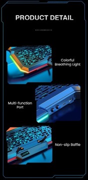 ОХЛАЖДАЮЩАЯ ПОДСТАВКА ДЛЯ НОУТБУКА 12–17 ФУТОВ, 10 вентиляторов