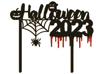 TOPPER NA HALLOWEEN Czarny Krew Mroczny 20 x 17,5