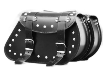 Sakwy Motocyklowe Skórzane OS116 ćwieki43x25x16cm