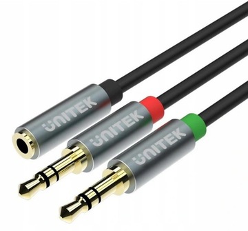 Кабель-переходник UNITEK, 2x Mini Jack, 3,5 мм, аудио, 4 контакта