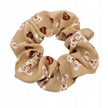 Gumka do włosów duża SCRUNCHIE Brązowa MIŚ