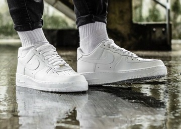 Buty Sportowe Męskie NIKE AIR FORCE 1 LOW '07 All White Całe Białe r 43